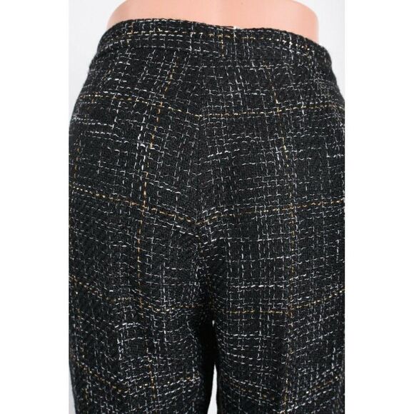 L'Agence Womens Logan Tweed Trousers Pants High Rise Cropped Black Size 2 NWT - Picture 5 of 10